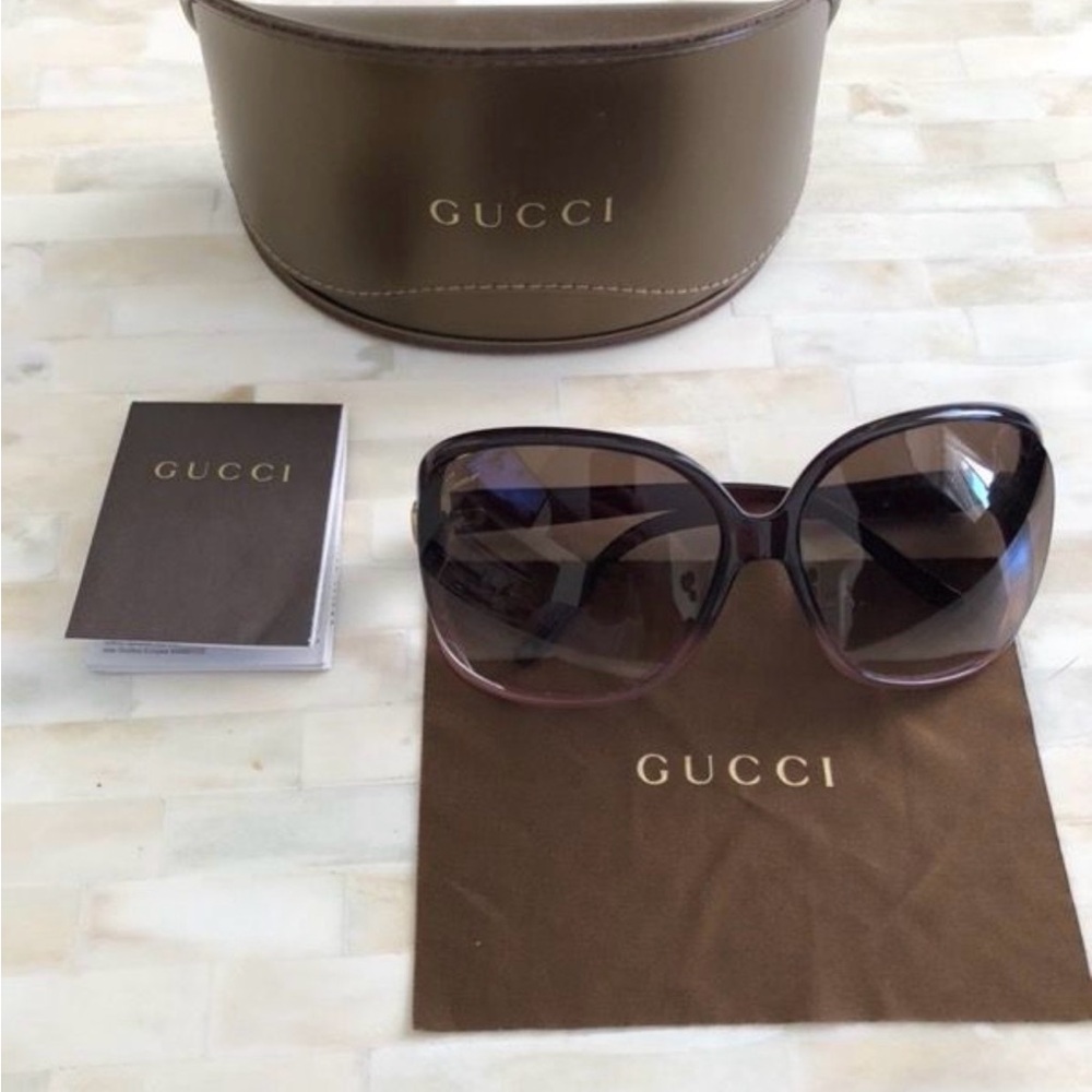 Gucci Women’s Gradient Brown and Pink Oversized Sunglasses